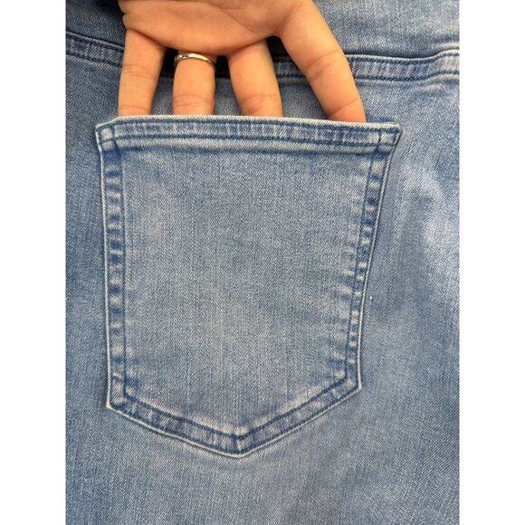 Lauren Ralph Lauren Womens Jeans Sz 18W Cropped Embroidered Raw Hem Blue Stretch - Picture 8 of 15